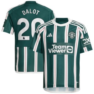 Diogo Dalot Manchester United adidas Youth 2023/24 Away Replica Player Jersey - Green